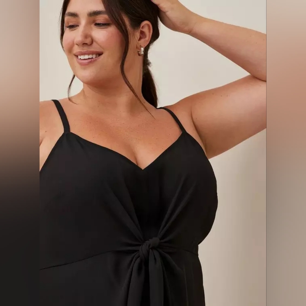 Peplum Georgette Tie-Front Cami PLUS SIZE 00/ M/L/ 10 (P3-11) - Picture 2 of 7